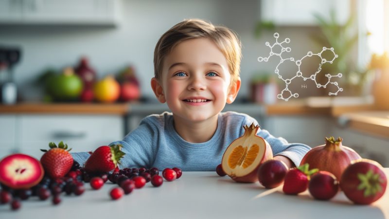 Ребенок принимает мультивитаминный комплекс Molecular Force с фруктами